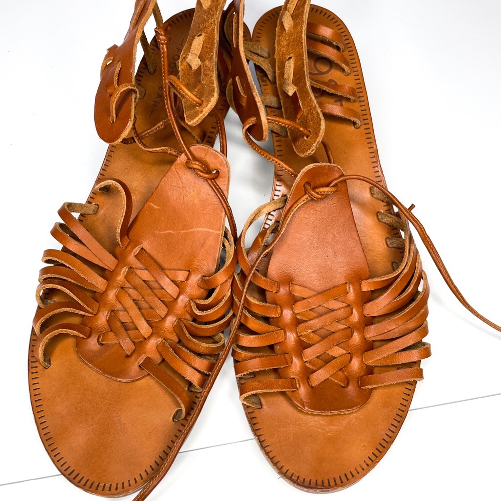 Madewell hurache strappy sandal wedge leather 8.5